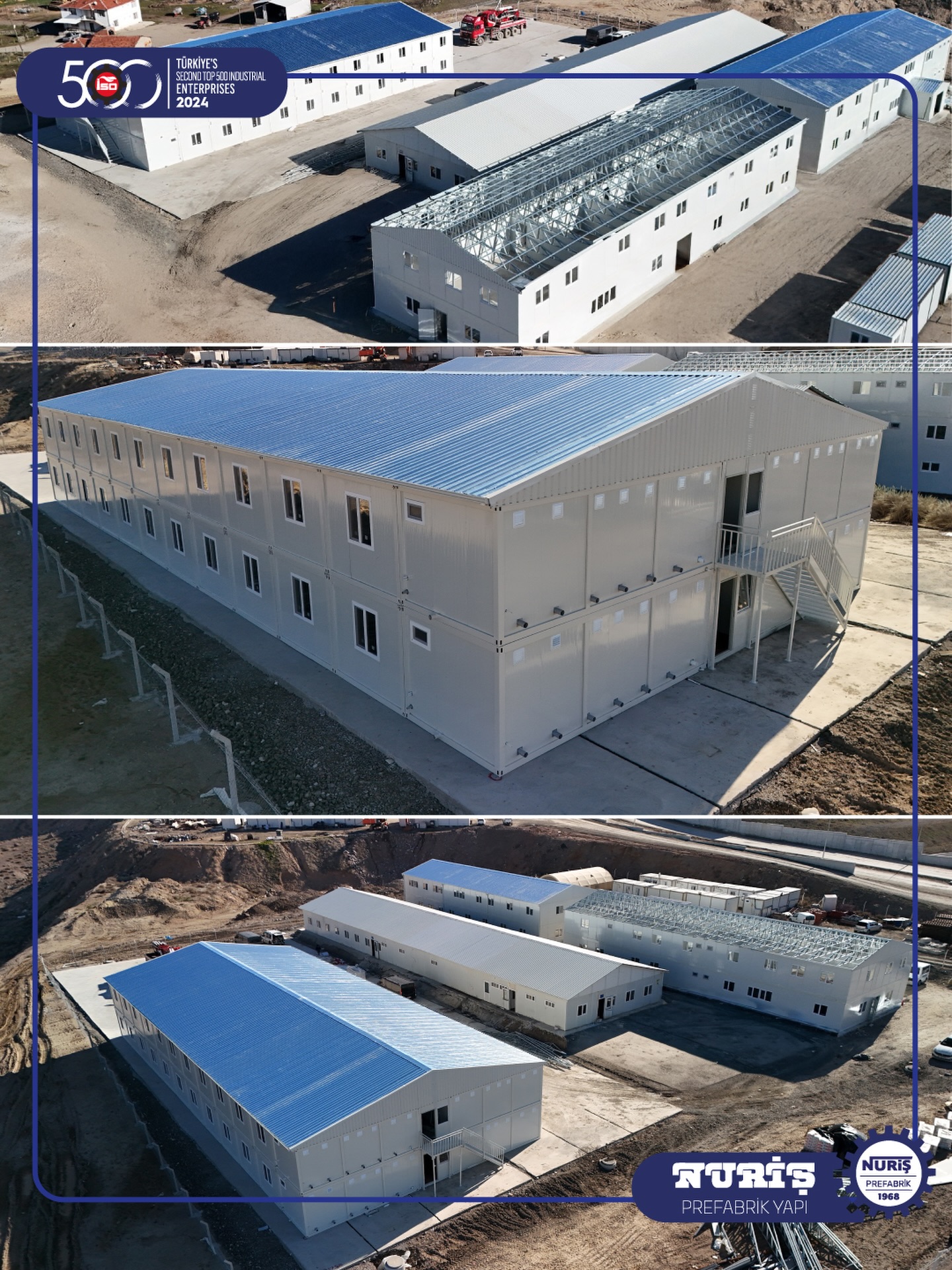 [tr]
Sandviç panel, prefabrik ve konteyner sistemlerle hayata geçirilen şantiye yapıları; hızlı kurulum, yüksek dayanım ve verimli alan kullanımı ile projelere güçlü çözümler sunar.
Zorlu saha koşullarına uygun olarak tasarlanan bu yapılar, ofis ve yaşam alanlarında güvenli, konforlu ve sürdürülebilir bir çalışma ortamı sağlar.

[en]
Construction site structures, implemented using sandwich panels, prefabricated and container systems, offer robust solutions to projects with their rapid installation, high strength, and efficient space utilization. Designed to withstand challenging field conditions, these structures provide a safe, comfortable, and sustainable working environment in office and living spaces.

Web : nurisprefabrik.com
Mail : info@nurisprefabrik.com