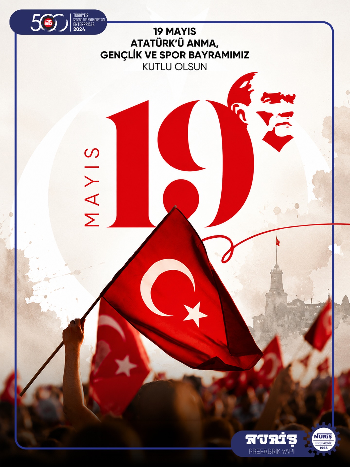 Gençliğin enerjisi, azmi ve üretkenliğiyle ülkemizin geleceğine değer katacak tüm gençlerimizin 19 Mayıs Atatürk’ü Anma, Gençlik ve Spor Bayramı’nı kutluyoruz. 🇹🇷

Nuriş Prefabrik olarak, yarınları inşa eden gençliğin yanında olmaktan gurur duyuyoruz.
