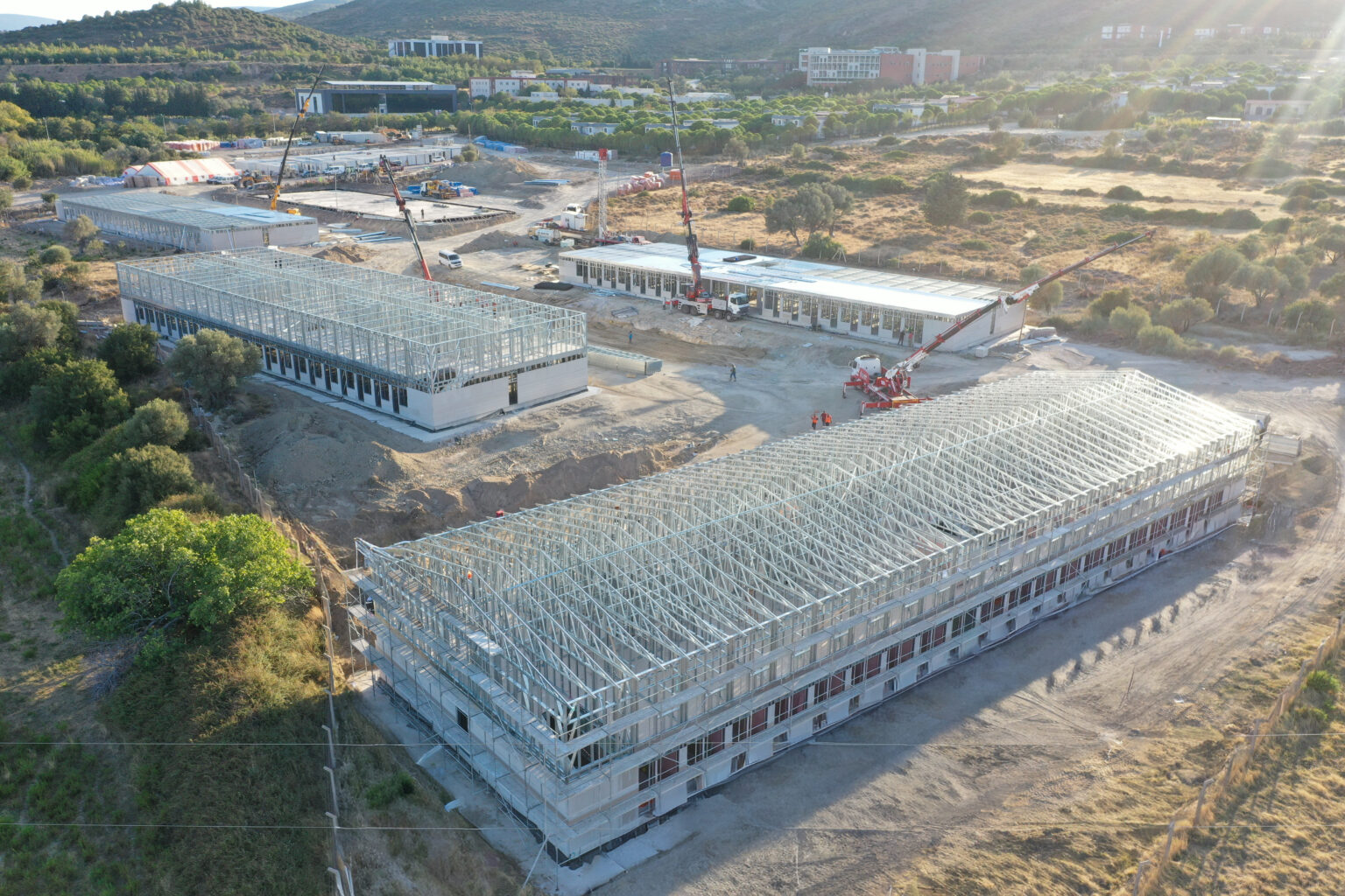 İzmir Urla Yurt — inşaat aşaması havadan